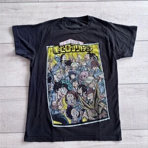 Funimation My Hero Academia Black  Character Collage Anime T-shirt Size S